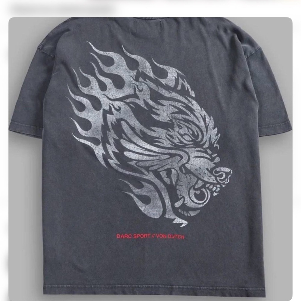 Darc sport x Von Dutch Gray Tee with Wolf M